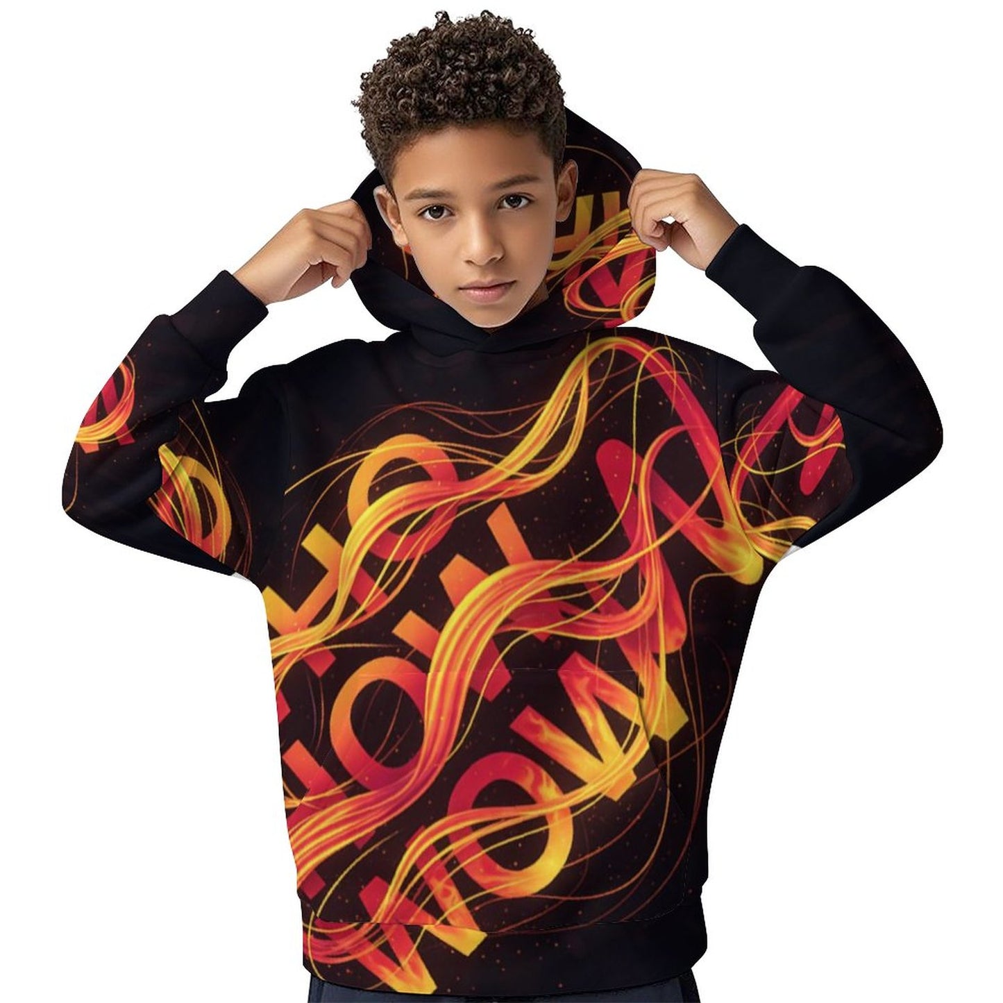 230gsm Children's Hooded Sweatshirt without Drawstrings(All-Over Printing)