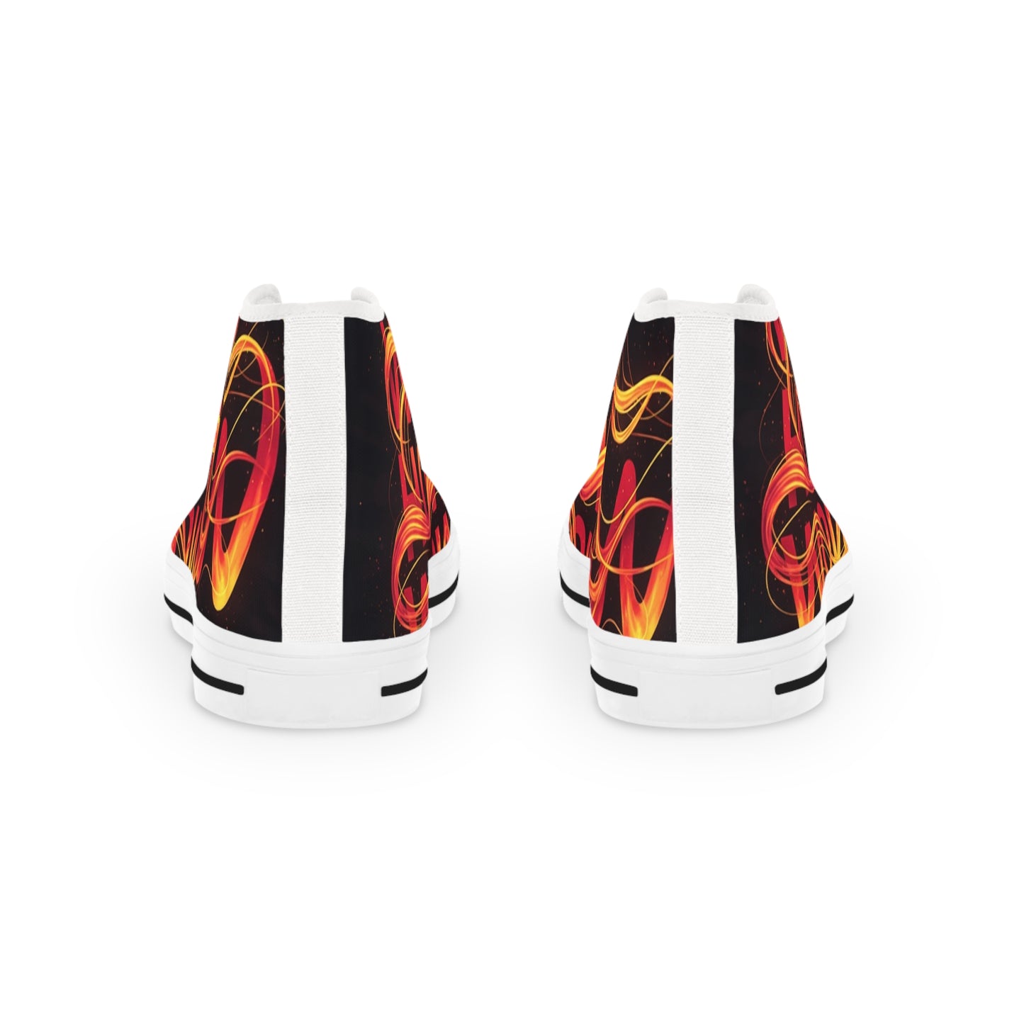 Men's High Top Sneakers with Flame Design - Urban Style, Trendy Footwear, Perfect for Casual Outfits, Unique Gift Idea, Streetwear Fashion