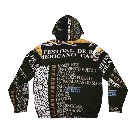 Colorful Festival Graphic Hoodie - Unisex, Full-Zip, Perfect for Concerts, Casual Wear, Gift for Music Lovers