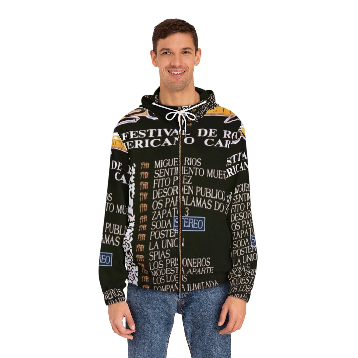 Colorful Festival Graphic Hoodie - Unisex, Full-Zip, Perfect for Concerts, Casual Wear, Gift for Music Lovers