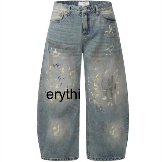Hand-Painted Loose Streetwear Jeans