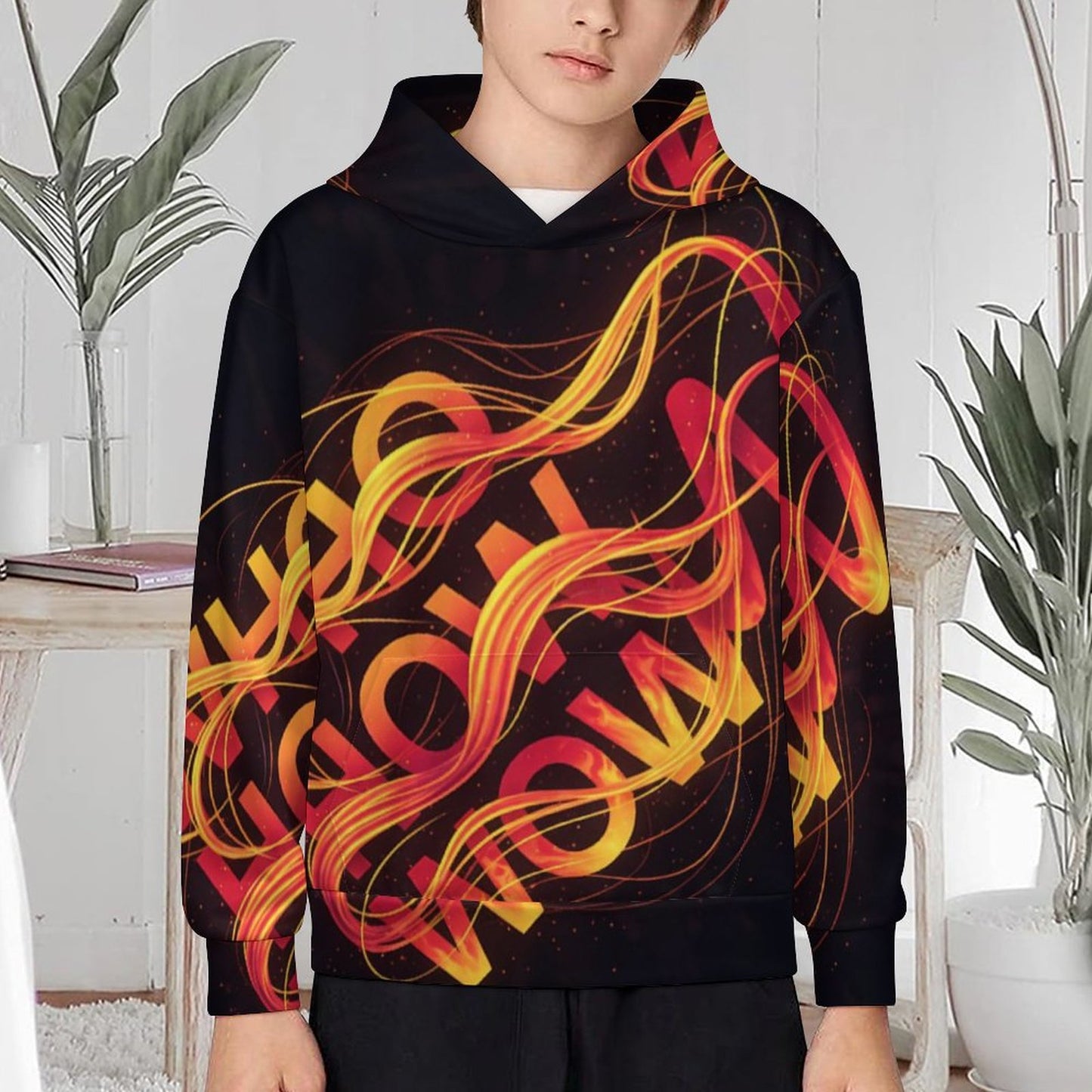 230gsm Children's Hooded Sweatshirt without Drawstrings(All-Over Printing)