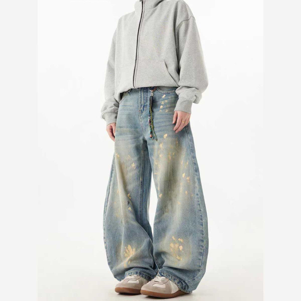 Hand-Painted Loose Streetwear Jeans